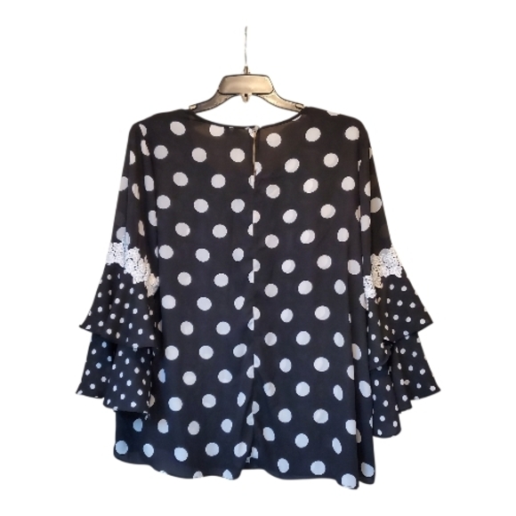 Cato Black and White Polka Dot Blouse Size 22/24W - Picture 3 of 3